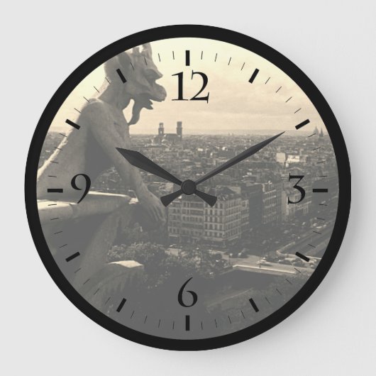 ヴィンテージフランスパリノートルダムカテドラルデビルラ ラージ壁時計 (正面)