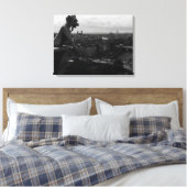 ヴィンテージフランスパリノートルダムカテドラルデビル キャンバスプリント (インサイチュ (寝室))