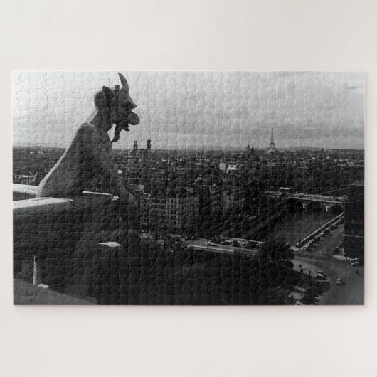 ヴィンテージフランスパリノートルダムカテドラルデビル ジグソーパズル (横)