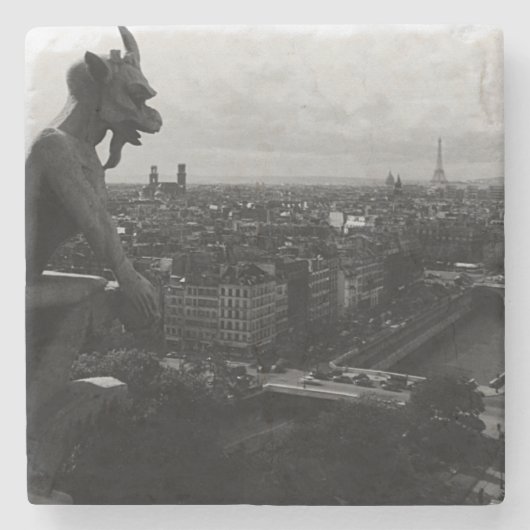 ヴィンテージフランスパリノートルダムカテドラルデビル ストーンコースター (正面)