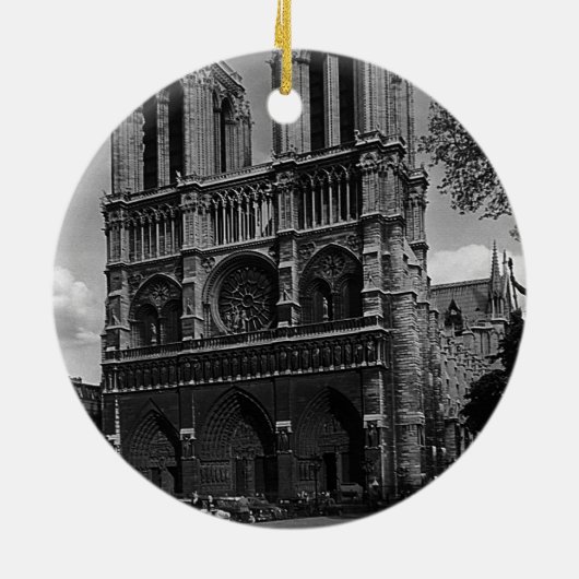 ヴィンテージフランスパリノートルダムカテドラル セラミックオーナメント (裏面)