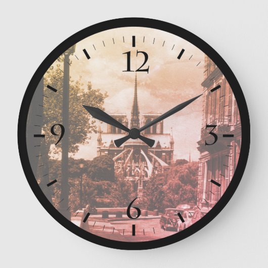 ヴィンテージフランスパリノートルダムサンルイ島 ラージ壁時計 (正面)