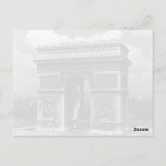 ヴィンテージフランスパリ凱旋門プレイスエトワール ポストカード (裏面)