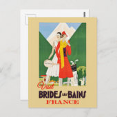 ヴィンテージフランスブリデスレバンズアルプスリゾートトラベル ポストカード (正面/裏面)