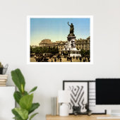 ヴィンテージフランスプレイスドゥラレピュブリックパリ ポスター (ホームオフィス)