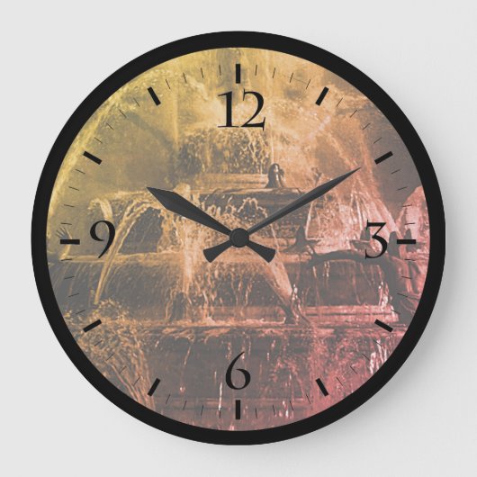 ヴィンテージフランスベルサイユパレスラトーナファウンテンL ラージ壁時計 (正面)