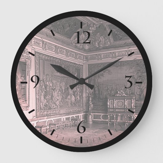 ヴィンテージフランスベルサイユ宮殿のスタードダイニングルーム ラージ壁時計 (正面)