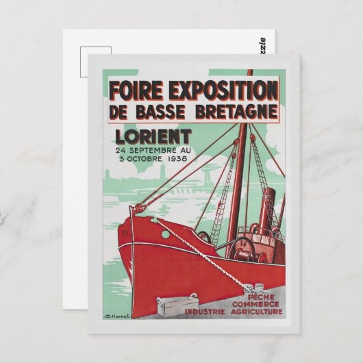 ヴィンテージフランスロリエントブリタニフランスのトラベル ポストカード (正面/裏面)