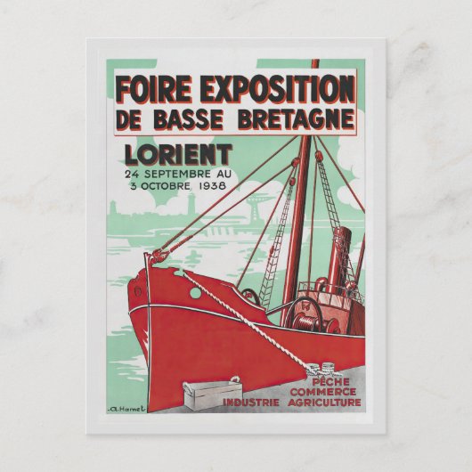 ヴィンテージフランスロリエントブリタニフランスのトラベル ポストカード (正面)