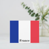 ヴィンテージフランス国旗の旅行観光 ポストカード (スタンド正面)
