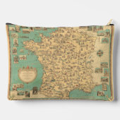 ヴィンテージフランス地図コスメティックバッグ アクセサリーポーチ (裏面)