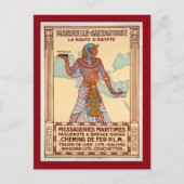 ヴィンテージフランス対エジプト旅行ポスター ポストカード (正面)