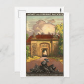 ヴィンテージフランス鉄道旅行アルザス・ロレーヌ ポストカード (正面/裏面)