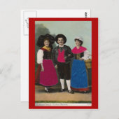 ヴィンテージフランス、アルザス、コスメ伝統的ット ポストカード (正面/裏面)