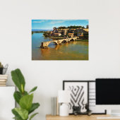 ヴィンテージフランス、アヴィニョン;壊れた橋 ポスター (ホームオフィス)