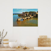 ヴィンテージフランス、アヴィニョン;壊れた橋 ポスター (キッチン)