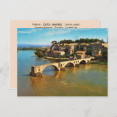 ヴィンテージフランス、アヴィニョン;壊れた橋 ポストカード (正面/裏面)