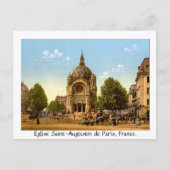 ヴィンテージフランス,エグリスサンアウグスティンドパリ ポストカード (正面)