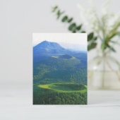 ヴィンテージフランス、オーヴェルニュ、火山クレーター ポストカード (スタンド正面)