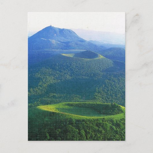 ヴィンテージフランス、オーヴェルニュ、火山クレーター ポストカード (正面)