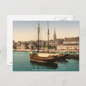 ヴィンテージフランス、セントマロハーバーブリタニー ポストカード (正面/裏面)