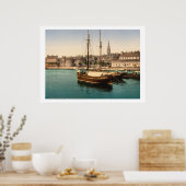 ヴィンテージフランス、セントマロ港の船舶 ポスター (キッチン)