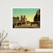 ヴィンテージフランス，ノートルダム大聖堂，パリ ポスター (キッチン)