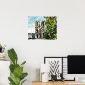 ヴィンテージフランス、パリ、ノートルダム ポスター (ホームオフィス)