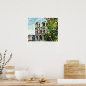 ヴィンテージフランス、パリ、ノートルダム ポスター (キッチン)