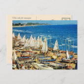 ヴィンテージフランス、ヘイレス、港と帆船 ポストカード (正面/裏面)