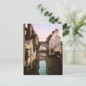 ヴィンテージフランス、リバースティールフットブリッジ、クインパー ポストカード (スタンド正面)