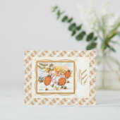 ヴィンテージフランス、雪合戦、雪だるま ポストカード (スタンド正面)