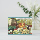 ヴィンテージフランス，食べ物，グルヌイユ料理 ポストカード (スタンド正面)