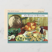 ヴィンテージフランス，食べ物，グルヌイユ料理 ポストカード (正面/裏面)