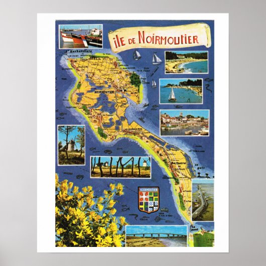 ヴィンテージフランス、Ile de Noirmoutier ポスター (正面)