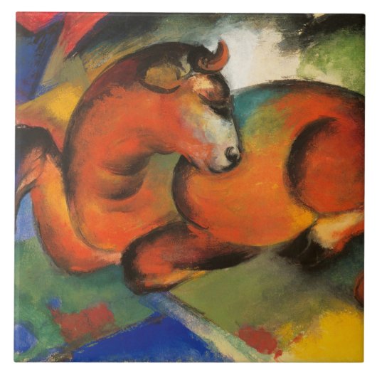 ヴィンテージフランツマークレッドブル タイル (正面)