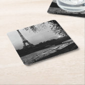 ヴィンテージフランパリエッフェルタワー夕日1970 スクエアペーパーコースター (アングル)