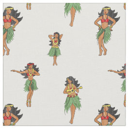 ヴィンテージフラ踊りガールズハワイアン パターン(の模様が)ある ファブリック