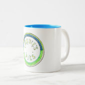 ヴィンテージフリスビーパイティンマグブルース&グリーン ツートーンマグカップ (正面右)