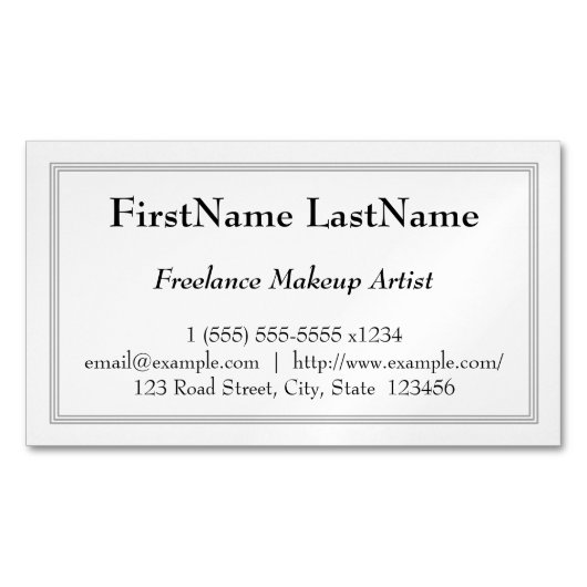 ヴィンテージフリーのメイクアップアーティスト マグネット名刺 (正面)