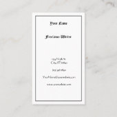 ヴィンテージフリーランサー中世ナイトテンプレート 名刺 (裏面)