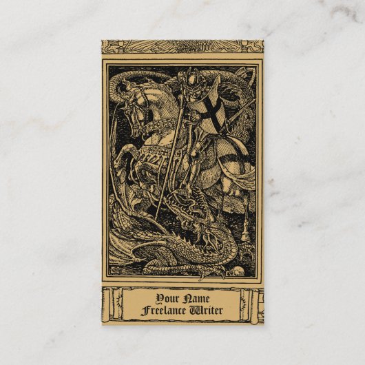 ヴィンテージフリーランスサービスウォルタークレーンテンプレート 名刺 (正面)