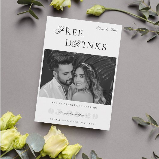 ヴィンテージフリー飲みおもしろい物ユーモアのある結婚の セーブザデート