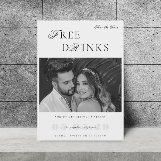 ヴィンテージフリー飲みおもしろい物ユーモアのある結婚の セーブザデート