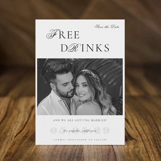 ヴィンテージフリー飲みおもしろい物ユーモアのある結婚の セーブザデート