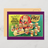 ヴィンテージフリー15ピース「フルーツ」ブレックファストセット ポストカード (正面/裏面)