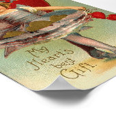 ヴィンテージフルスカートハートバレンタインプリント ポスター (角)