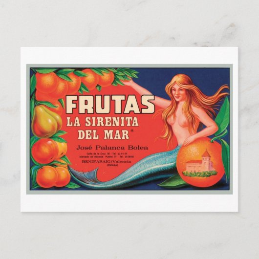 ヴィンテージフルタスクレイトラシレニタデルマールクレーテラボ ポストカード (正面)