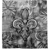 ヴィンテージフルーアデリスオーナメント シャワーカーテン (正面)