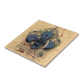 ヴィンテージフルーアデリス青色金属効グランジ果 タイル (側面)